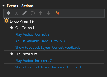 Assign Events - Actions to Drop Area