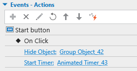 actions for start button