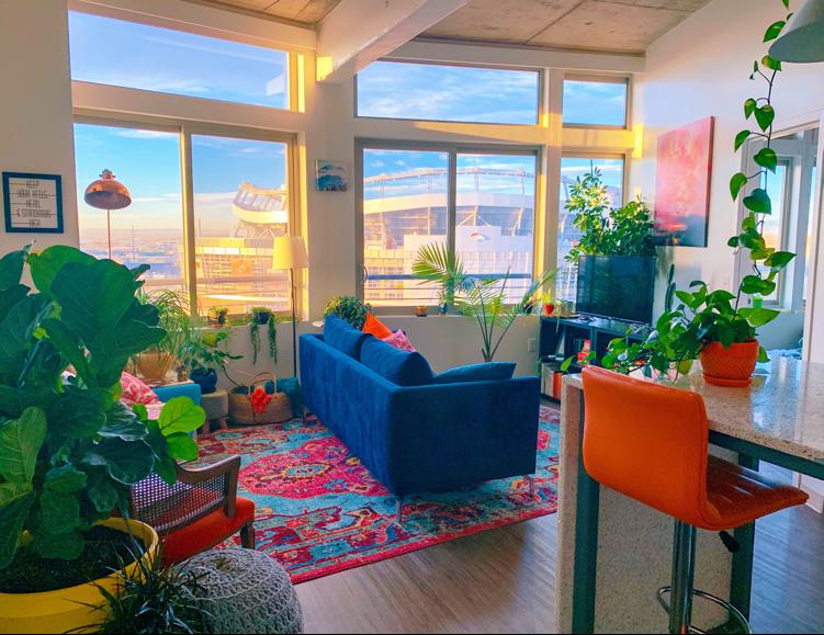 Blue-Green-Orange living room