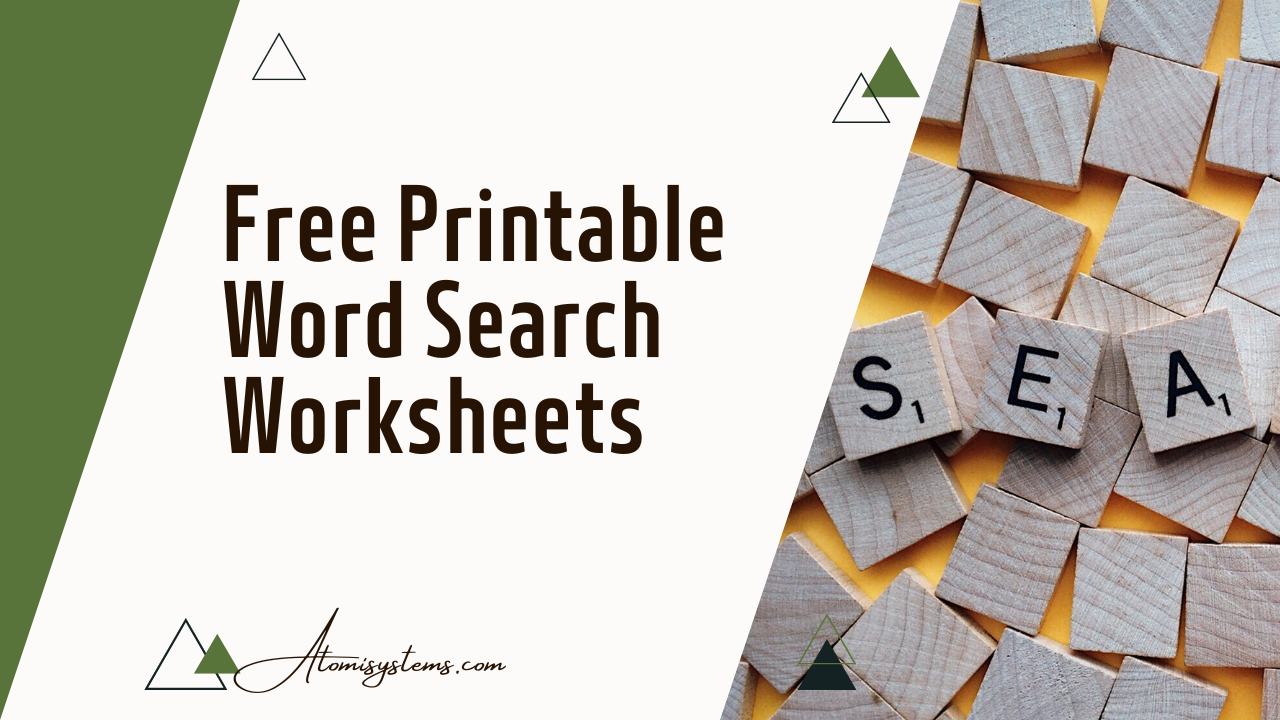 Printable Word Search Wordksheets