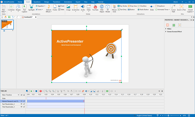 Resize Video on Windows 11 with ActivePresenter - Step 4