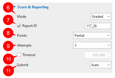 Dropdown Score and reporting