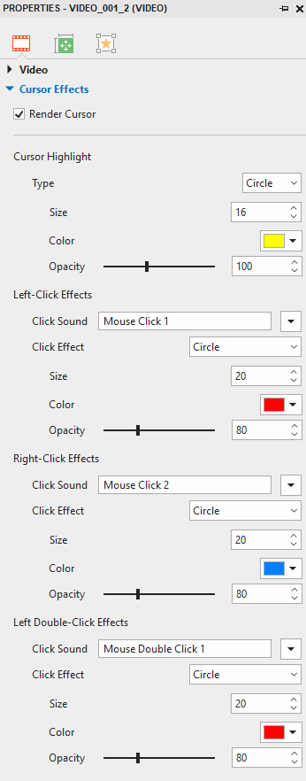 Edit cursor effects