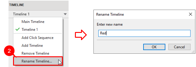 Rename an interactive timeline