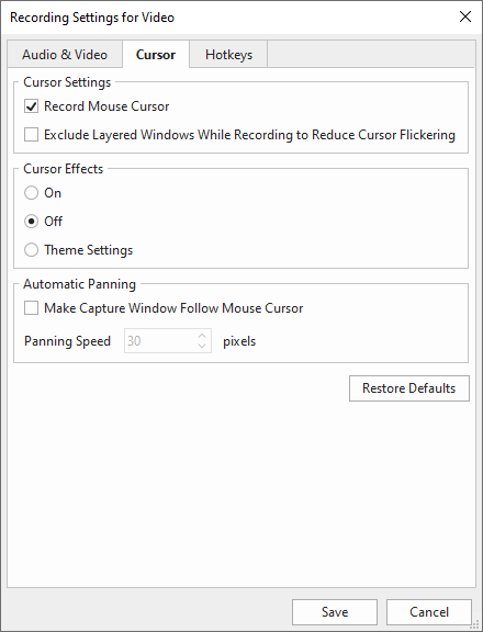 cursor settings