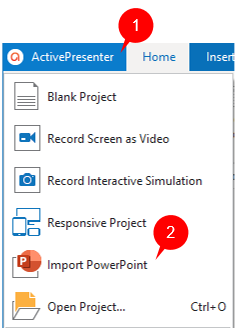 ActivePresenter > Import PowerPoint 