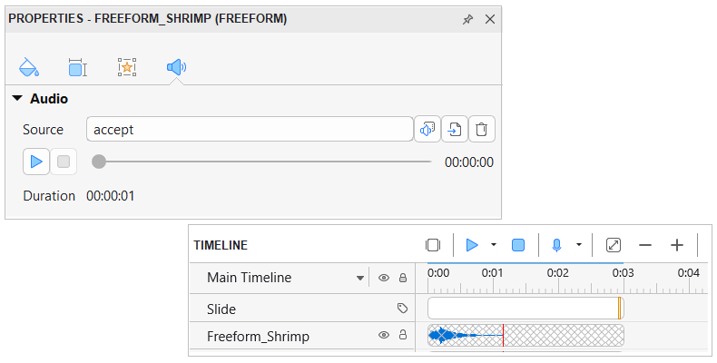add audio to freeforms