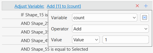 add Adjust Variable action