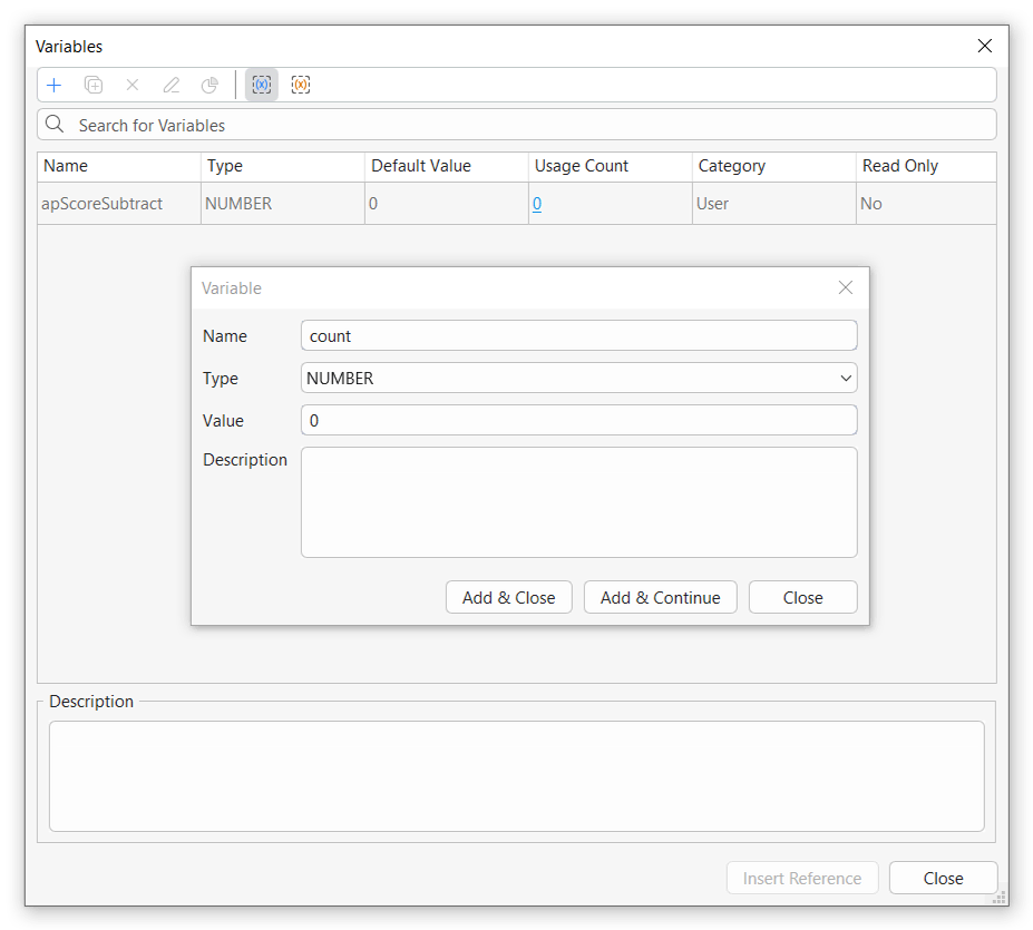 add variable