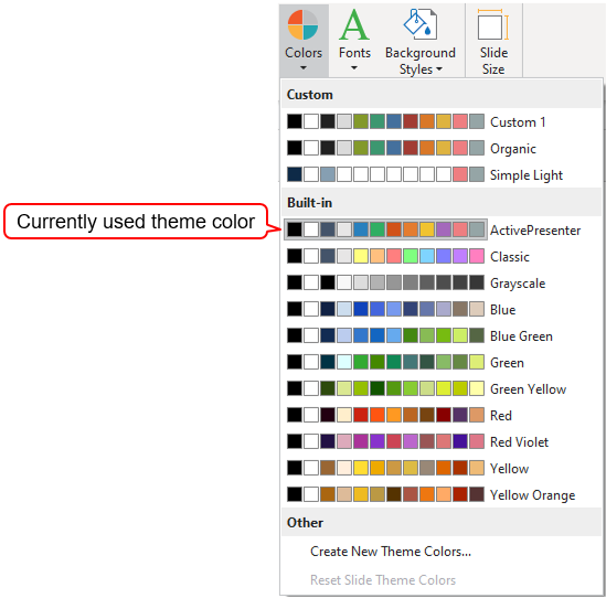 Design tab > Color > select a theme color.