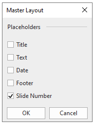 slide numbers in master layout