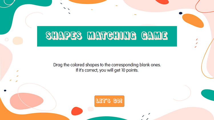 The Introduction slide in the Shapes Matching Game