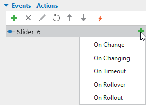  Add events - actions to sliders