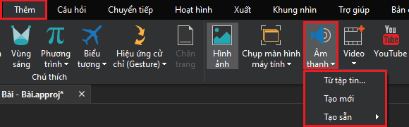 thêm âm thanh