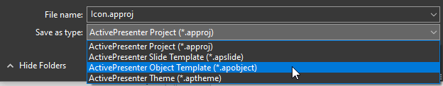 Save projects as object templates