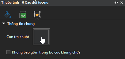 Thay đổi thuộc tính con trỏ chuột