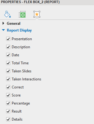 Show or hide report slide parameters