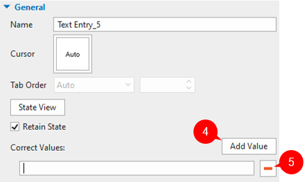 Add correct value to Fill in text entries question 