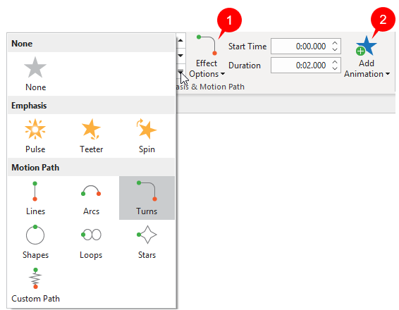 Add object motion path