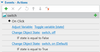 change object state action using true false variable as conditions