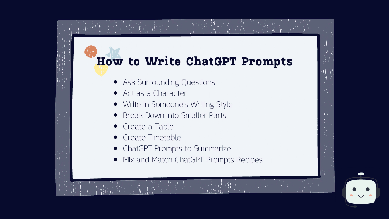 how to write ChatGPT prompts