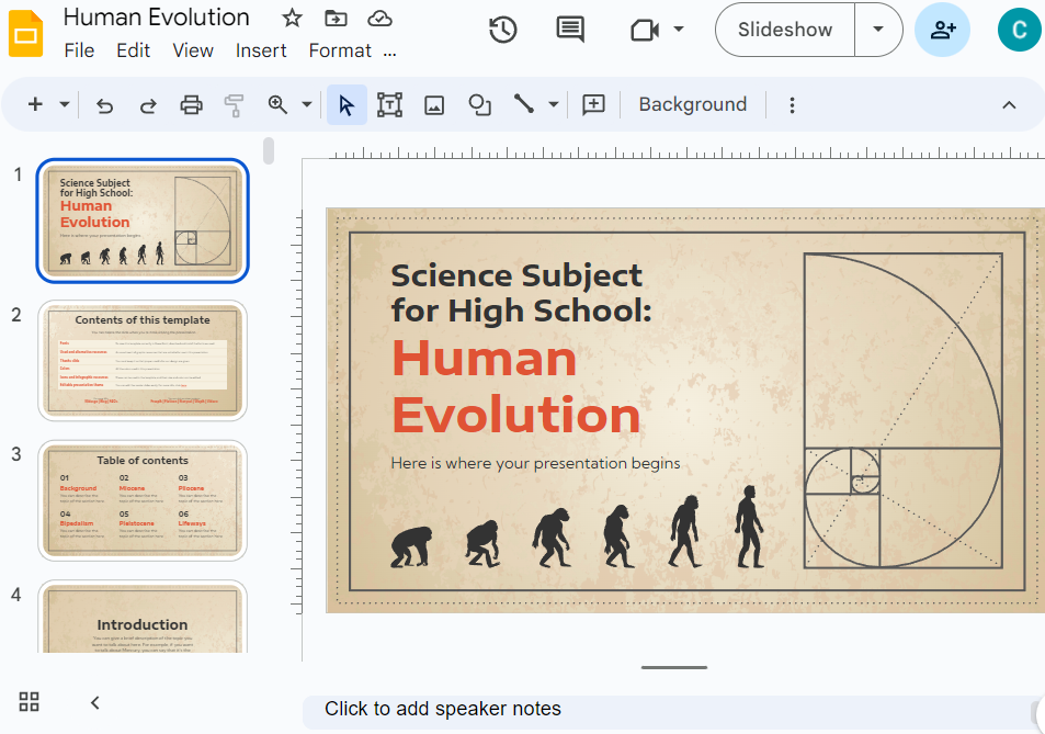 human evolution free Google Slides template