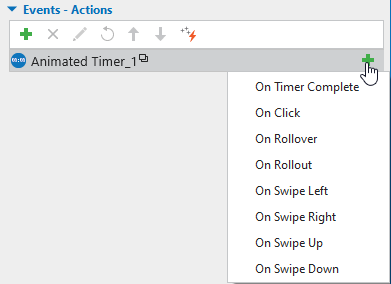 Add Events – Actions to animated timers