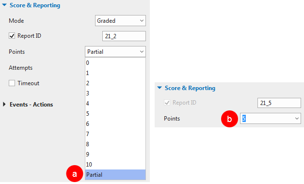 set scores for each spot