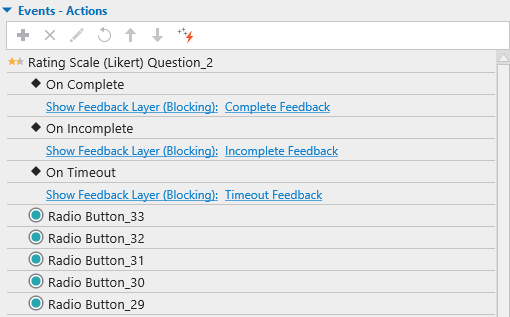 Add Events and Actions to the rating scale question
