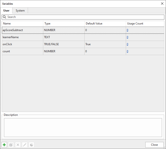 overview of variables