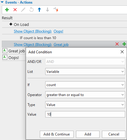 use variable as conditions