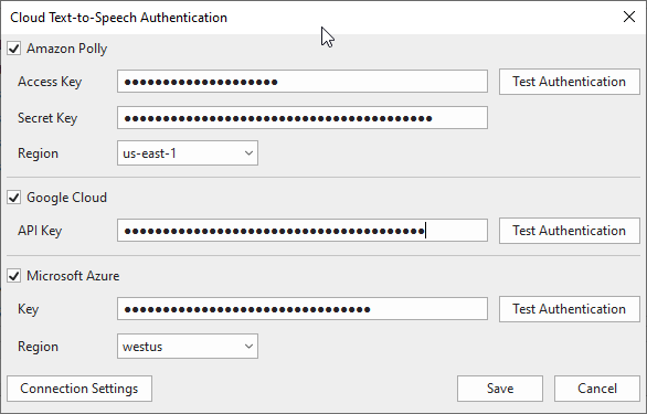 Cloud Text-to-Speech Authentication