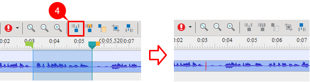 Editing tools for audio/video - Cut range