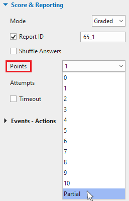 Assign Partial Scores to a Question