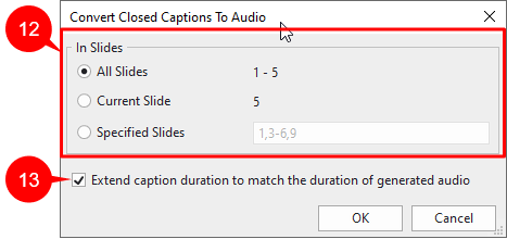 Using Batch Operations to Convert CC to audio