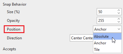 Customize the snap behavior of the drag sources