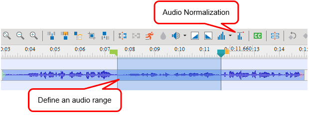 define an audio range to normalize it