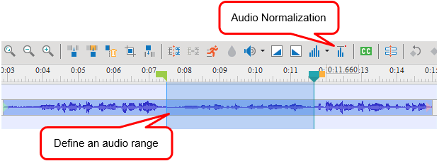define an audio range to normalize it
