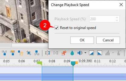 reset video to original speed