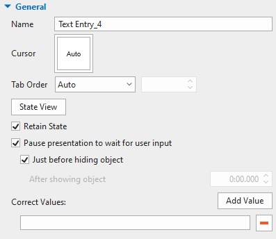 Set Correct Values for Text Entries