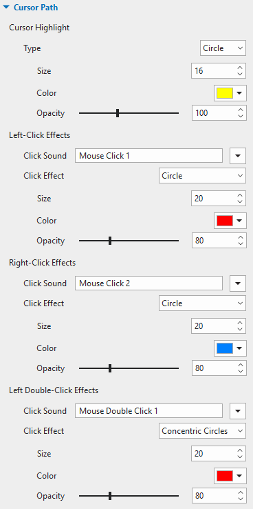 adjust cursor effects