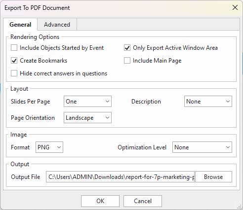 Export to document formats - PDF