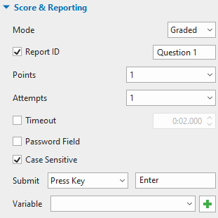 Set scores and report for questions