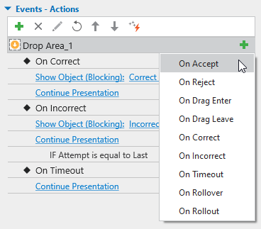 Add Events – Actions