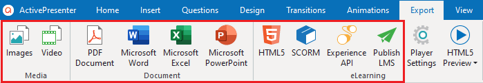 activepresenter output formats