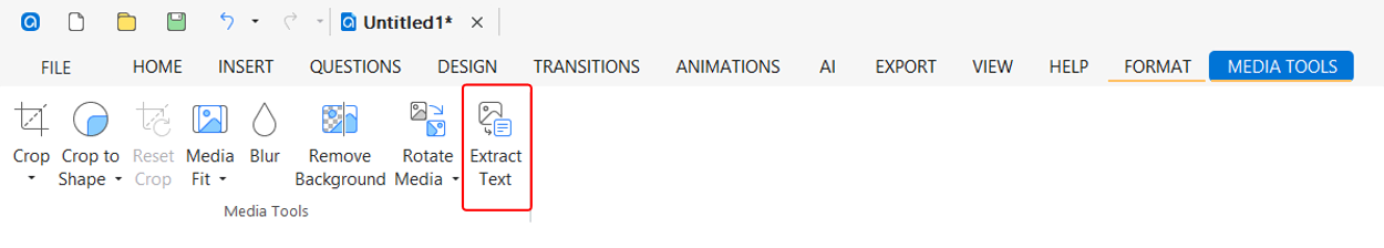 Extract text AI feature ActivePresenter