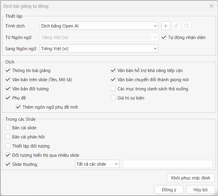 dịch bài giảng tự động