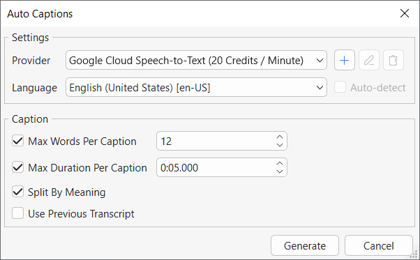 Auto Captions