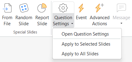 question settings menu