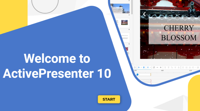 Welcome to ActivePresenter 10 start screen of the ActivePresenter Guides for Beginners course